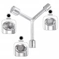 Uxcell Y Type 3 Way Hex Socket Wrench 10mm 12mm 14mm Combination Repair Spanner Tool 3-inch 2 Pcs