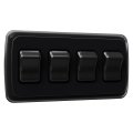 Leisure Led Contemporary Quadruple Spst On-off Switch With Bezel 12-volt For Rv Trailer Camper Black 