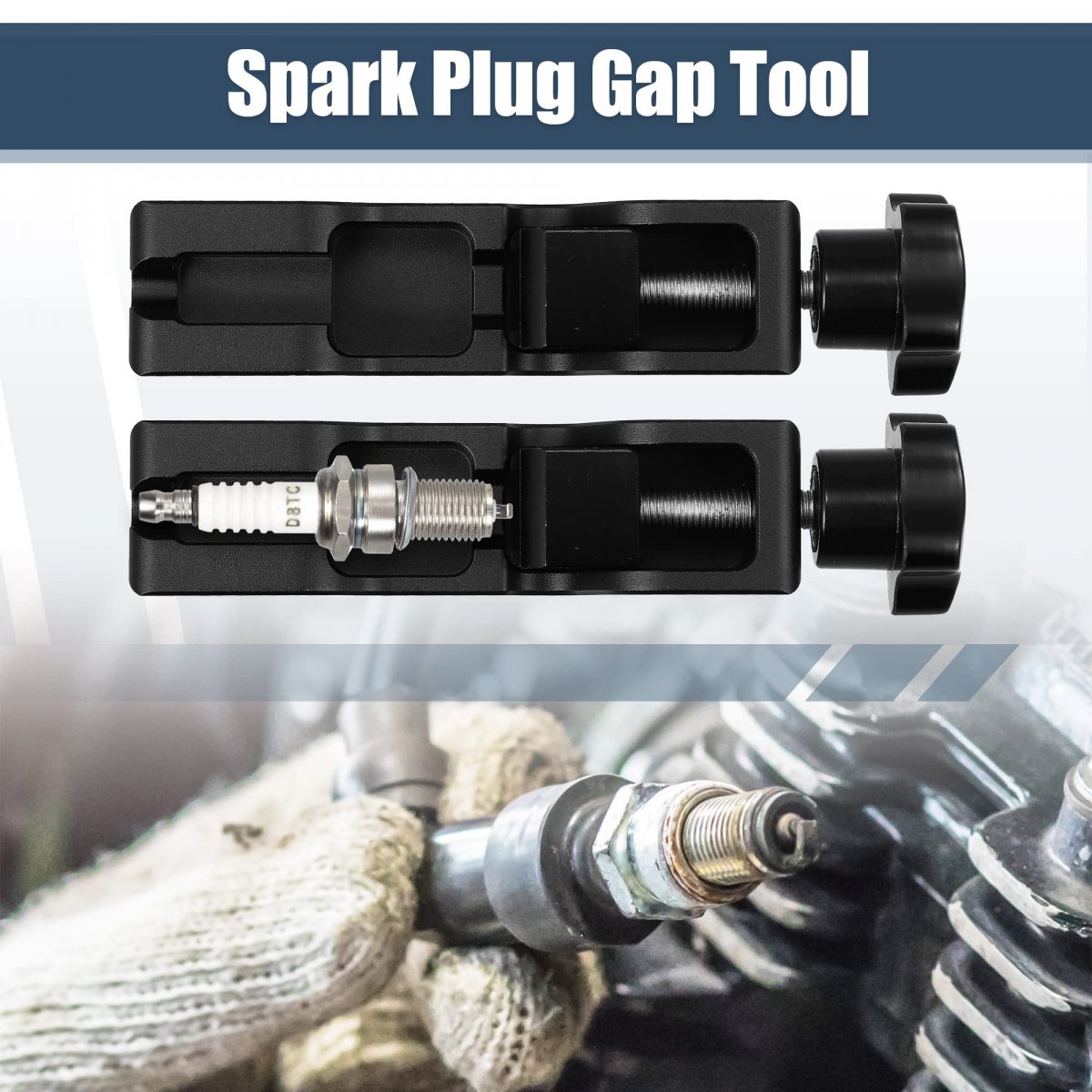 Universal Spark Plug Gap Tool For 10mm 12mm 14mm 16mm Caliper Gapper Kit Gapping Black