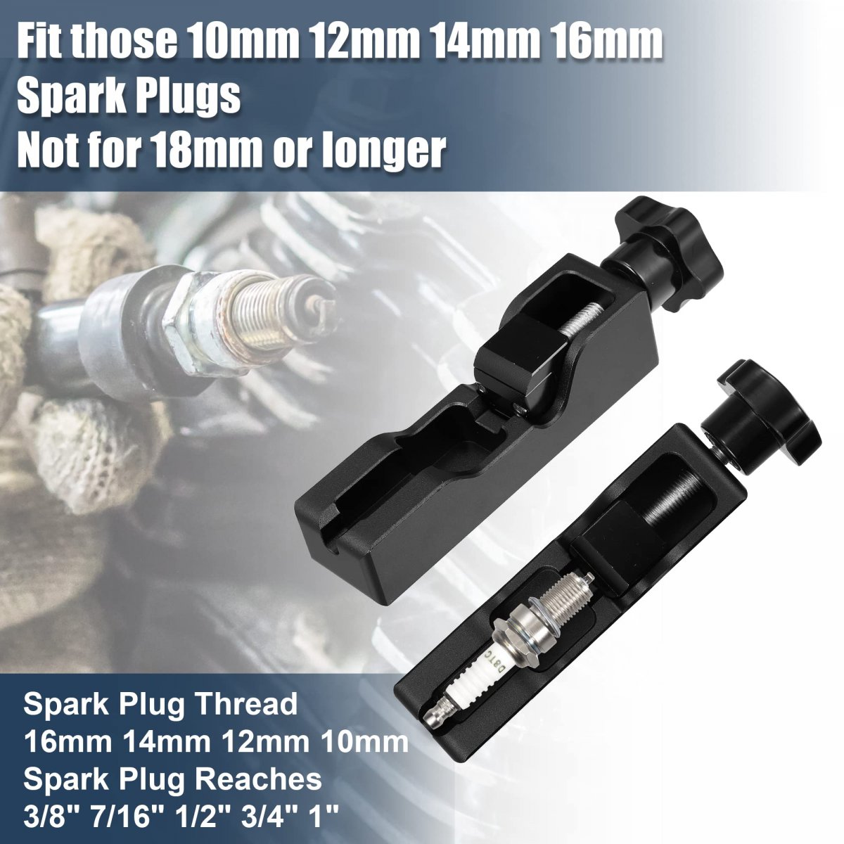 Universal Spark Plug Gap Tool For 10mm 12mm 14mm 16mm Caliper Gapper Kit Gapping Black