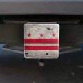 Rustic Washington Dc District Of Columbia State Flag Distressed Usa Tow Trailer Hitch Cover Plug Insert