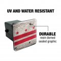 Rustic Washington Dc District Of Columbia State Flag Distressed Usa Tow Trailer Hitch Cover Plug Insert