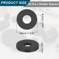 36pcs Thick Rubber Spacer 1-9 16 Inch Od X 19 32 Id 3 Thickness Black Round Bushings Anti Vibration Flat Washers For Home