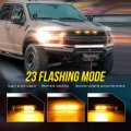Led Grille Lights For Trucks 12 Amber Emergency Surface Mount Grill Strobe Light Mini Warning Flashing Bar Upgraded Waterproof