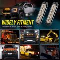 Led Grille Lights For Trucks 12 Amber Emergency Surface Mount Grill Strobe Light Mini Warning Flashing Bar Upgraded Waterproof
