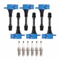Ena Set Of 6 Blue Ignition Coil Pack With Iridium Spark Plug For Infiniti Nissan I35 Altima Maxima Murano Pathfinder Quest 