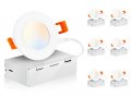 Cloudy Bay 3 Inch 5 Color Ultra Thin Led Recessed Light With Junction Box Ic Rated 120v 8w Cri90 Temperature Selectable 