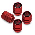 Dodge Demon Tire Valve Stem Caps Red And Black Hexagon Aluminum Set Of 4 Official Licensed Universal Fit For Car Suv Truck 0 6 