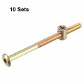 Uxcell M6x90mm Furniture Bolt Nut Set Hex Socket Screw 56 7mm Thread Length With Barrel Nuts For Beds Headboards Chairs 10 Sets