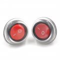 Baomain Boat Rocker Switch Red Round Button Ac 6a 250v 10a 5v 2 Pin Spst On Off 2 Position W Cap Pair