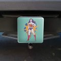 Wonder Woman Vintage Tow Trailer Hitch Cover Plug Insert For 1 25 Receivers Black Abs Plastic With Uv Resistant Resin Top 3 X