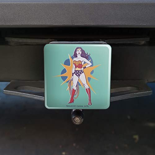 Wonder Woman Vintage Tow Trailer Hitch Cover Plug Insert For 1 25 Receivers Black Abs Plastic With Uv Resistant Resin Top 3 X