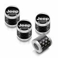 Ipick Image For Jeep In Black On Real Carbon Fiber Barrel Silver Aluminum Tire Valve Stem Caps