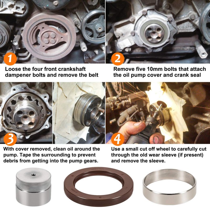 Bonbo Front Crank Wear Sleeve Installer Kit Replaces 303-761 For 03-10 Powerstroke 6 0l Crankshaft Seal Ring