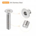 Uxcell 1 4-20x1-1 4 Flat Countersunk Head Socket Cap Screws 50pcs 304 Stainless Steel Hex Full Thread Bolts