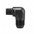 X Autohaux An10 90 Degree Male To 3 8 Npt Flare Bulkhead Fitting Adaptor Connector For Car Black 6061 Aluminum Alloy
