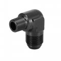 X Autohaux An10 90 Degree Male To 3 8 Npt Flare Bulkhead Fitting Adaptor Connector For Car Black 6061 Aluminum Alloy