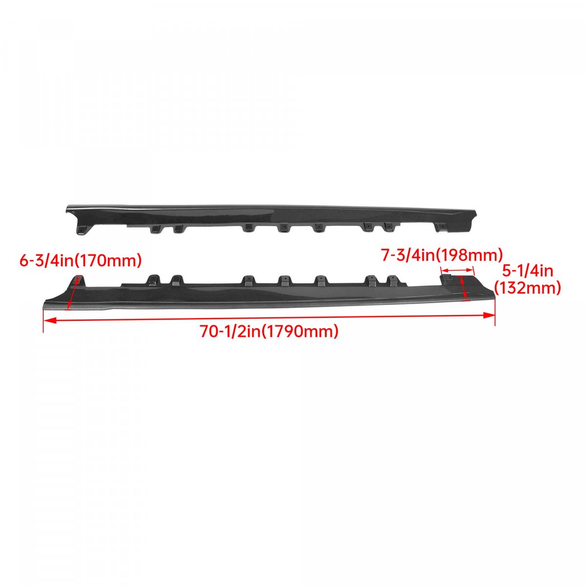 Hecasa Side Skirt For 2020-2024 Toyota Gr Supra A90 Models Pair Rocker Panels Abs Plastic Carbon Fiber Printing