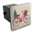 Christmas Bicycle Bike And Cat In Basket Tow Trailer Hitch Cover Plug Insert