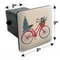 Christmas Bicycle Bike And Cat In Basket Tow Trailer Hitch Cover Plug Insert