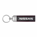 Ipick Image Made For Nissan Real Black Carbon Fiber Loop Strap Key Chain With Red Stitching