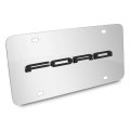 Ford 3d New Nameplate Logo In Black On Chrome Stainless Steel License Plate Official Licensed 