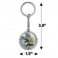 Deer In The Snow Keychain Chrome Plated Metal Pop Cap Bottle Opener