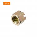Uxcell 5pcs M14x2mm Hexagon Slotted Nut Grade 10 Carbon Steel Hex Castle Nuts Color Zinc