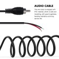 2pack 10 Ft Rca Male Plug To Wire Audio Speaker Subwoofer Hdtv Cable Cord
