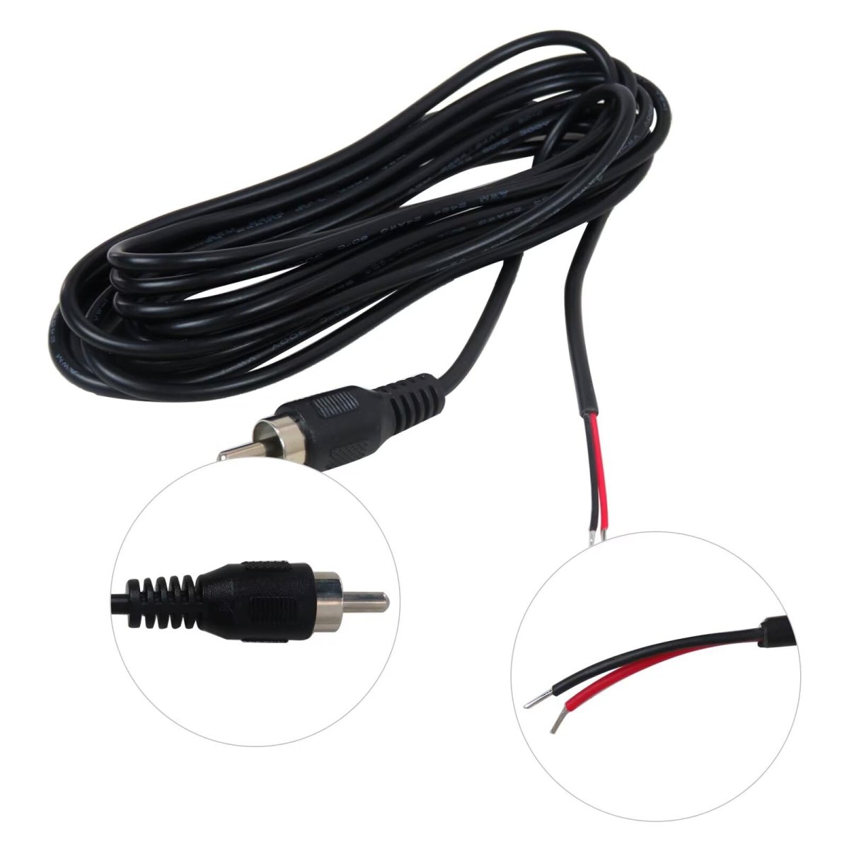 2pack 10 Ft Rca Male Plug To Wire Audio Speaker Subwoofer Hdtv Cable Cord