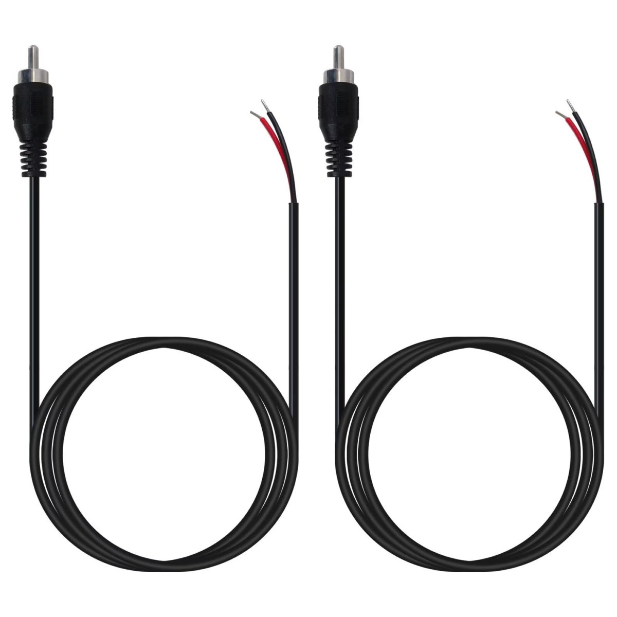 2pack 10 Ft Rca Male Plug To Wire Audio Speaker Subwoofer Hdtv Cable Cord
