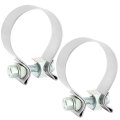 2 Pack 5 Inch Exhaust Clamp 304 Stainless Steel Narrow Band Muffler For Pipes Mufflers Catalytic Converters -360-degree Seal 