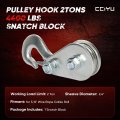 Pulley Hook 2 Ton 4400 Lbs Snatch Block With Heavy Duty Steel For 3 8 In Wire Rope Cable Winch Recovery Medium Size Universal