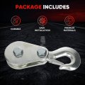 Pulley Hook 2 Ton 4400 Lbs Snatch Block With Heavy Duty Steel For 3 8 In Wire Rope Cable Winch Recovery Medium Size Universal