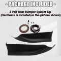 Kuafu Rear Bumper Spoiler Lip Splitter Underbody Compatible With 2016-2017 Honda Accord 4 Door Sedan Pair Black Trim Diffuser