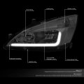 Auto Dynasty Led Drl Smoked Housing Clear Corner Headlight Lamps Tool Kit Compatible With Honda Accord 03-07