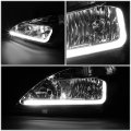 Auto Dynasty Led Drl Smoked Housing Clear Corner Headlight Lamps Tool Kit Compatible With Honda Accord 03-07