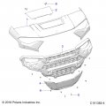 Polaris Ranger Center Hood Gloss Black Genuine Oem Part 5454492-070 Qty 1
