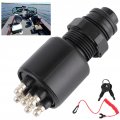 Qiilu Ignition Key Switch Outboard 175974 With Safety Lanyard Fit For Evinrude Johnson Brp