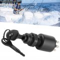 Qiilu Ignition Key Switch Outboard 175974 With Safety Lanyard Fit For Evinrude Johnson Brp