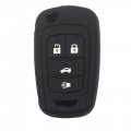 Kcpros 2pcs Black Rubber Silicone 4 Flip Buttons Smart Key Fob Cover Case Protector Keyless With Keychain For Buick Encore 