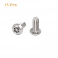Uxcell M4-0 7x8mm Flat Head Torx Anti Theft Machine Screws 16pcs 304 Stainless Steel Drive Countersunk Full Thread