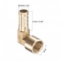 Uxcell Brass Hose Barb Fitting Elbow 10mm X G1 4 Female Thread Right Angle Pipe Connector With Stainless Steel Clamp