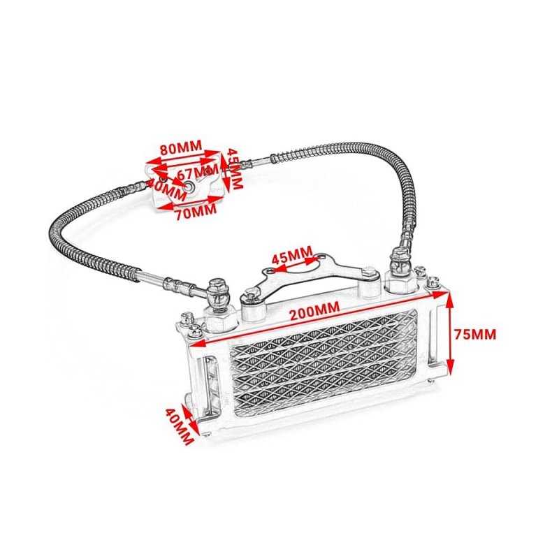 Engine Oil Cooling Cooler Radiator Set For 70 110 125 140cc Pit Dirt Bike Atv Motorcycle Blue1