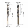 Uxcell Reduced Shank Drill Bit Set 13mm 14mm Titanium Nitride Coated High Speed Steel 4341 Tri-flat Drilling Tool For Stainless