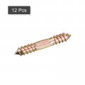 Uxcell 10x60mm Hanger Bolts 12pcs Double Ended Self-tapping Thread Wood To Dowel Screws For Connecting