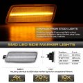 Vipmotoz Full Led Front Amber Side Marker Lights Compatible With 2005-2011 Audi C6 A6 Chrome Lens Clear Pair Set