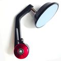 Yibid 1pcs Left Side Motorcycle Bar End Mirrors Red Rearview For 22mm 7 8 Inch Handlebar Kawasaki Yamaha Honda Suzuki Cafe