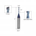 Uxcell Spiral Cnc Router Bit 16 Diameter 4 Shank Up Cut 2 Flutes Blue Nano Coated Solid Carbide End Mill Milling Bits With 1