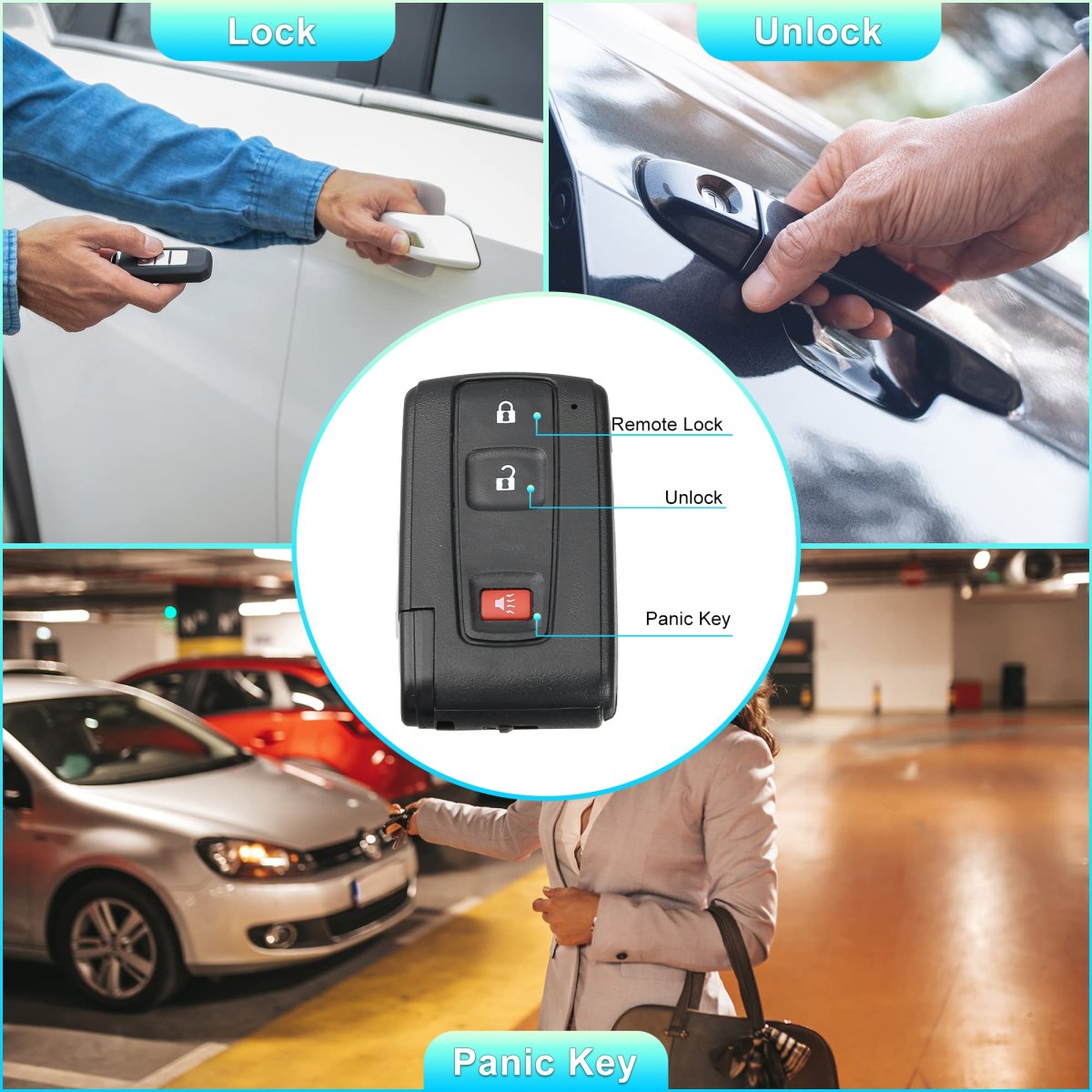 2pcs 312mhz Mozb21tg Replacement Proximity No Smart Entry Remote Key Fob For Toyota Prius 2004-2009 3 Buttons With Door